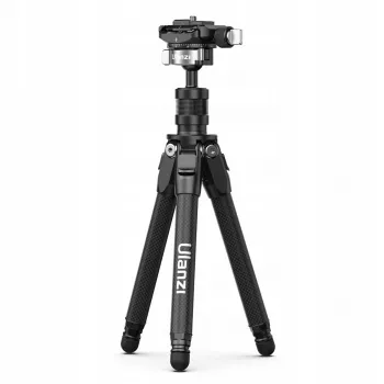 ULANZI TT35 Mini treppiede in fibra di carbonio 28cm con testa a sfera, vite da 1/4 di pollice, piastra Arca-Swiss, per DSLR/mirrorless/action camera/smartphone, Nero