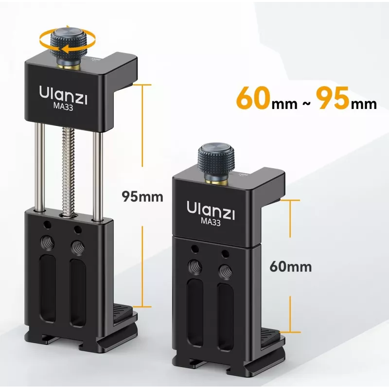 Ulanzi MA33 Supporto per telefono con 2x Cold Shoe Mount e base Arca-Swiss