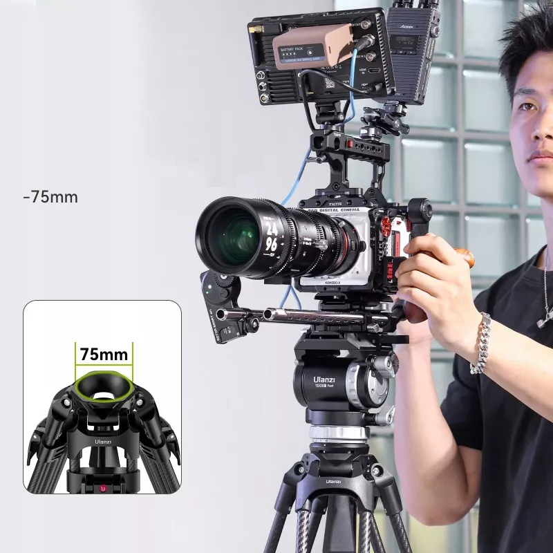 ULANZI T047 Sistema treppiede video professionale portata 25kg altezza 149,5cm bowl 75mm