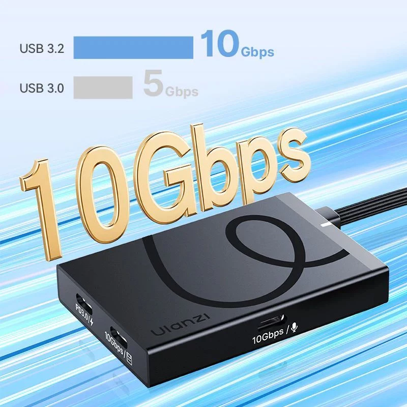ULANZI H1 Hub USB-C 4-in-1 con HDMI 4K e 3x USB-C PD 3.0 10Gbps