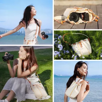 ULANZI DS01 Borsa a tracolla Sling per fotocamera, fotocamere mirrorless, cellulare - Beige