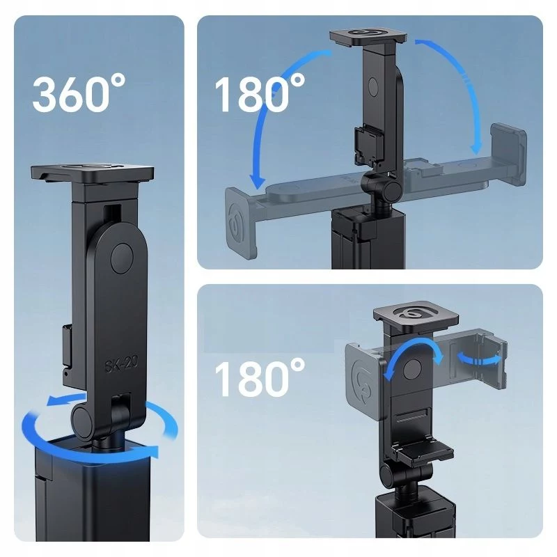 ULANZI SK-20 Treppiede 3-in-1 da viaggio con impugnatura e supporto per smartphone