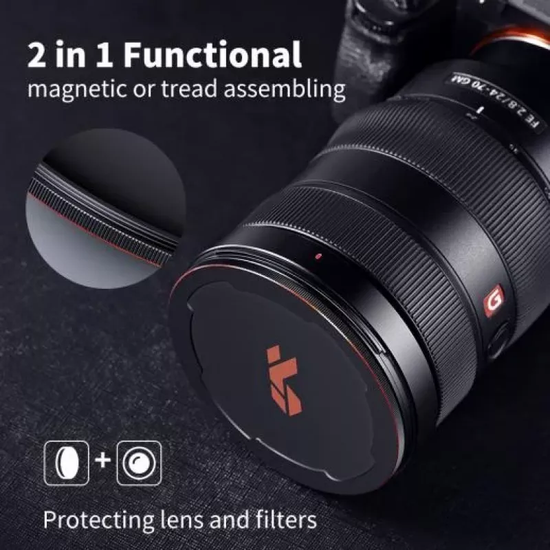 K&F Concept M-Cap tappo obiettivo magnetico 77 mm nero