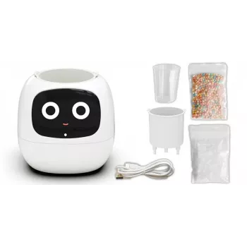 PlantsIO IVY White orto idroponico smart con lampade LED a spettro completo, 4 capsule per piante, irrigazione automatica, controllo tramite app