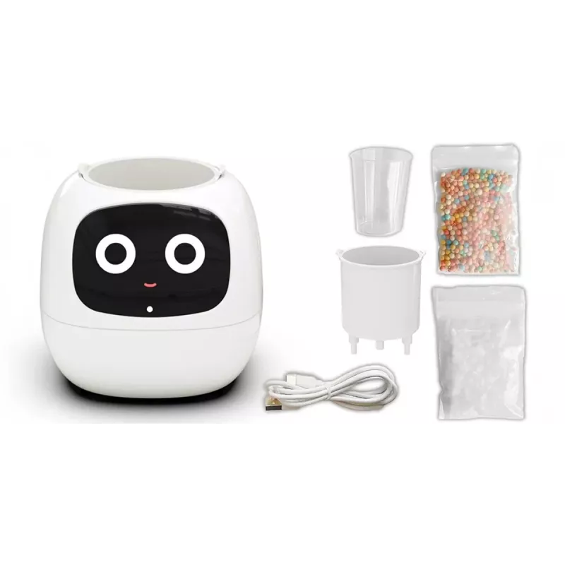 PlantsIO IVY White orto idroponico smart con lampade LED a spettro completo, 4 capsule per piante, irrigazione automatica, controllo tramite app