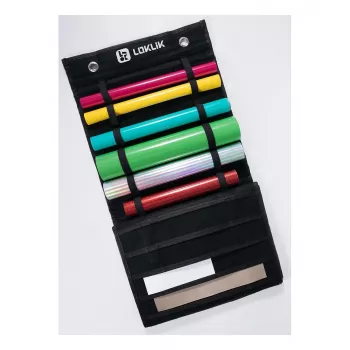 LOKLIK porta rotoli in vinile - supporto da parete per 24 rotoli, nero