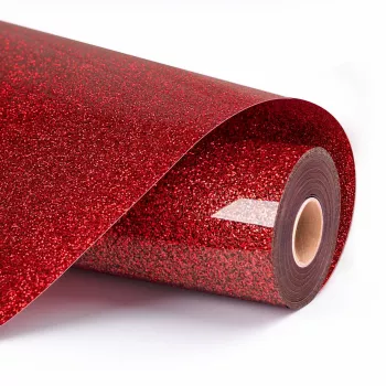 LOKLIK Glitter Heat Transfer Vinyl - rosso - 30,5 x 90 cm (SG-HTV-1573-US-L-B2B)