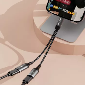 Dudao L13C+ adattatore 2-in-1 USB-C a USB-C con audio e ricarica