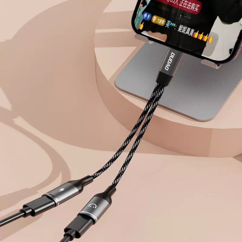 Dudao L13C+ adattatore 2-in-1 USB-C a USB-C con audio e ricarica
