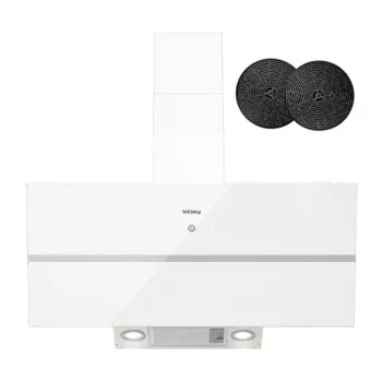 ISEASY TV1390D4-CC-I2 Cappa da Parete 90cm 750m³/h acciaio inox vetro nero