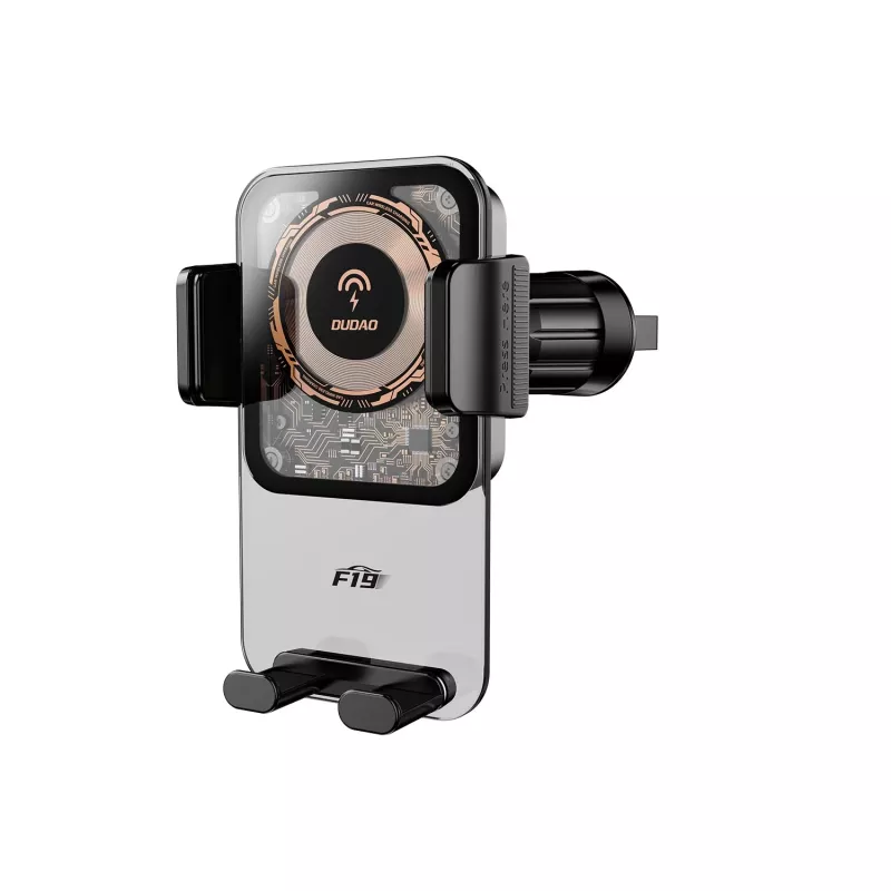 Supporto per cellulare Dudao F19 per auto con caricabatterie wireless 15W - nero