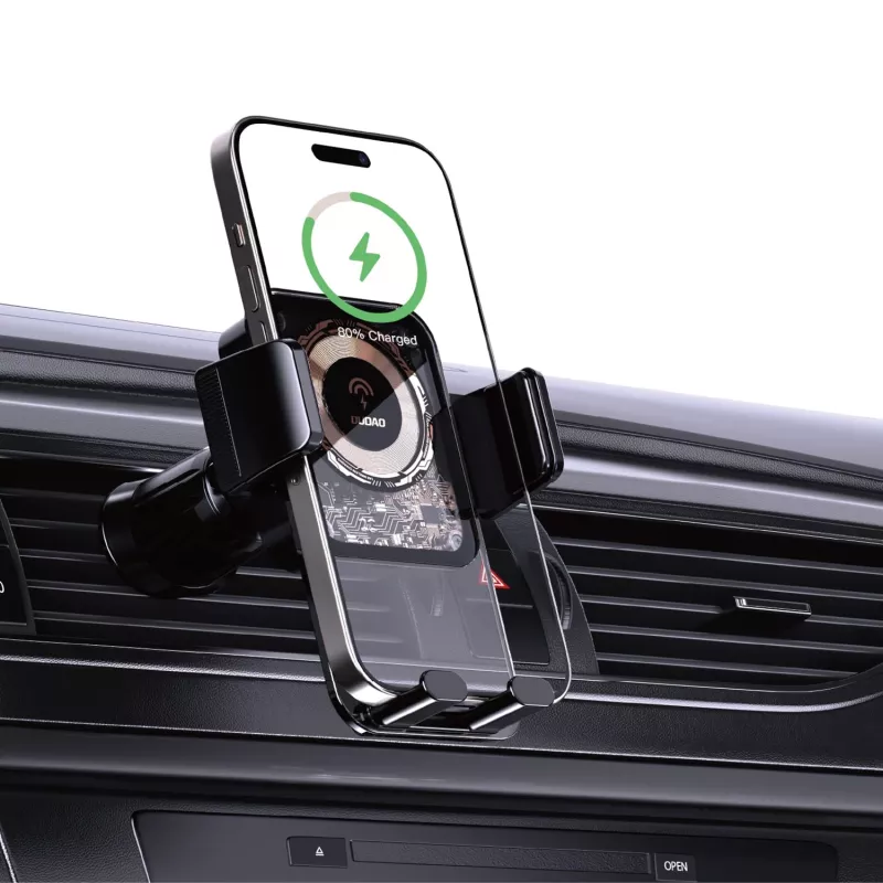 Supporto per cellulare Dudao F19 per auto con caricabatterie wireless 15W - nero