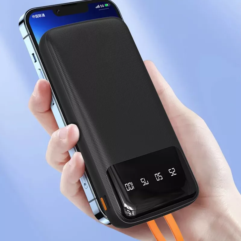 Powerbank universale Dudao K6Pro 10000mAh con cavo USB, USB-C, Lightning nero (K6Pro-black)