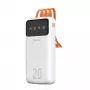 Powerbank Dudao K6Pro+ 20000mAh con 4 cavi integrati USB-C, Micro USB, Lightning, USB-A (ingresso) - bianco