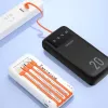 Powerbank Dudao K6Pro+ 20000mAh con 4 cavi integrati USB-C, Micro USB, Lightning, USB-A (ingresso) - bianco