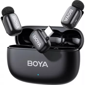 Sistema di microfoni wireless BOYA mini 2-02 2,4 GHz USB-C - nero