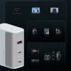 CUKTECH AD1003EU 100W GaN caricabatterie da parete 2x USB-C + USB-A con cavo - bianco