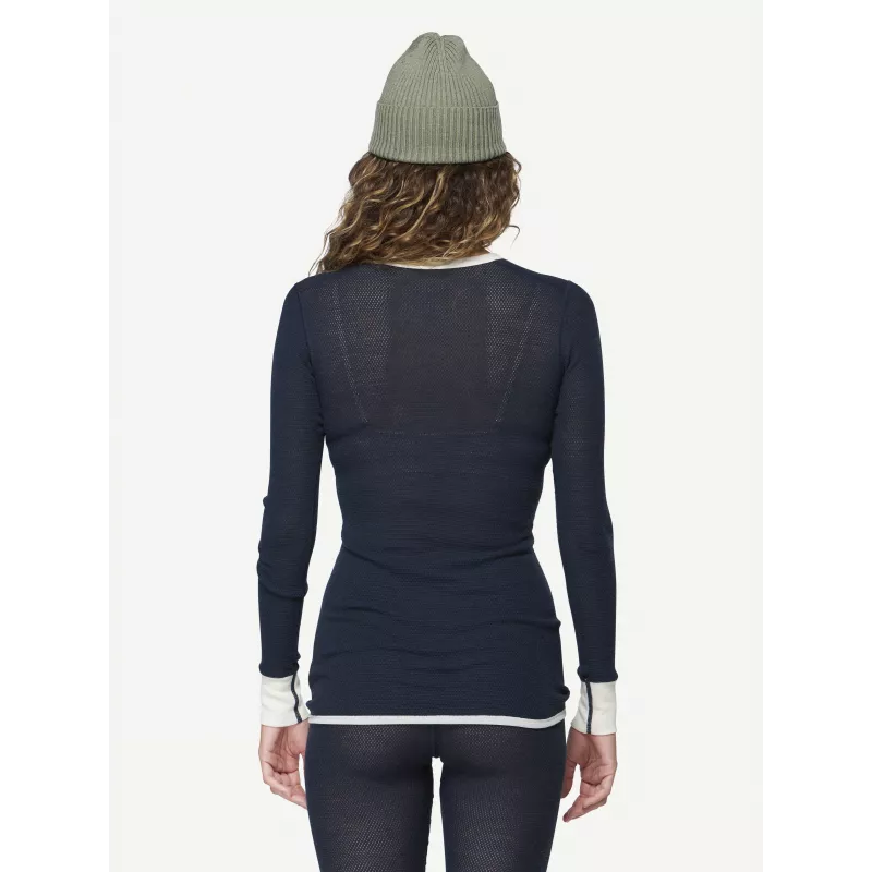 Devold Wool Mesh 190 Shirt baselayer da donna - Ink/Offwhite, taglia M