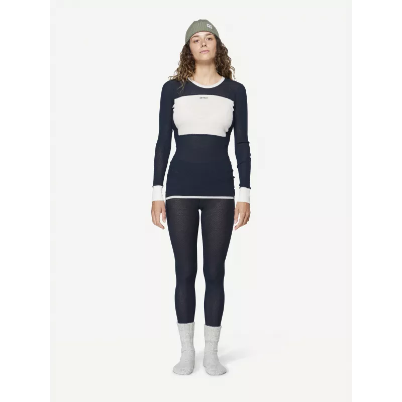 Devold Wool Mesh 190 Shirt baselayer da donna - Ink/Offwhite, taglia M