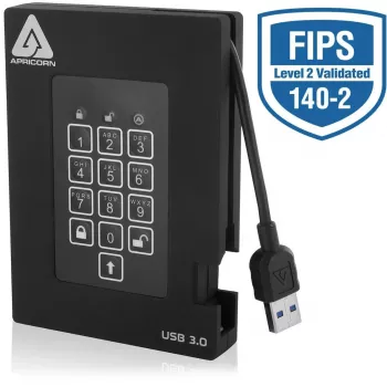 Apricorn Aegis Padlock Fortress A25-3PL256-2000F - disco rigido crittografato - 2 TB - esterno (portatile)