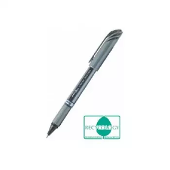 Pentel BL27-AX EnerGel penna gel retrattile - punta ago 0,35 mm - inchiostro nero - corpo in metallo argento