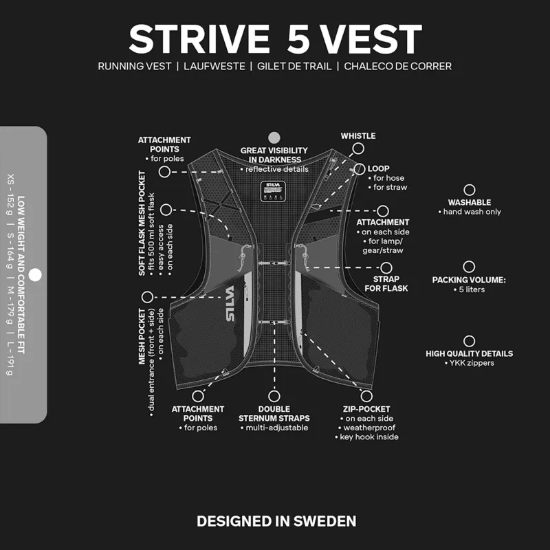 Silva Strive 5 Vest gilet da corsa - nero taglia L
