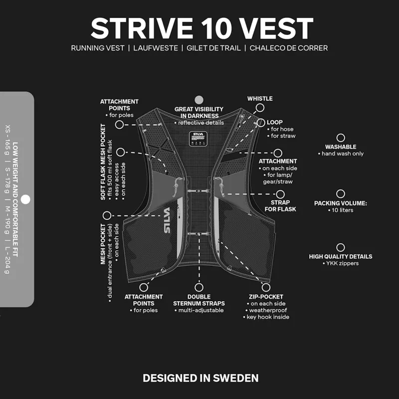 Silva Strive 10 gilet da corsa - nero, taglia L
