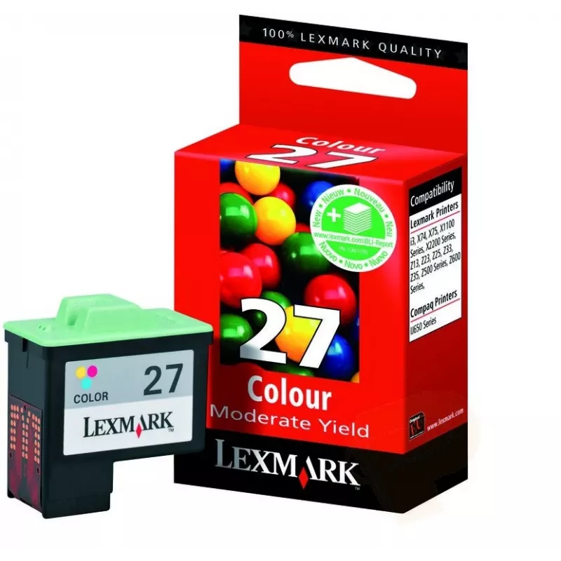 Lexmark n. 27 cartuccia inchiostro tricolore (ciano, magenta, giallo) - Standard Yield