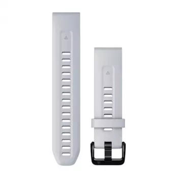 Cinturino in silicone per orologio Garmin 20 mm, Whitestone con fibbia nera, 010-13102-03