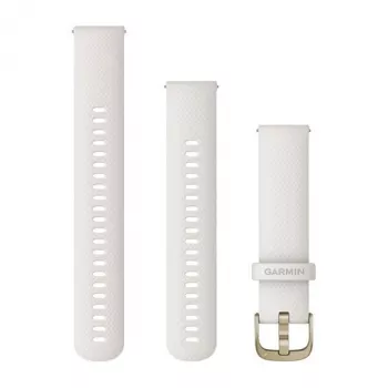 Cinturino in silicone Garmin QuickFit 20 mm beige chiaro con fibbia oro crema 010-12932-53