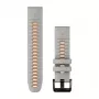 Cinturino in silicone per orologio Garmin QuickFit 22 mm, Mist Grey/Orange (010-13280-02)