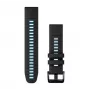 Cinturino in silicone per orologio Garmin QuickFit 22 mm, Nero/Blu (010-13280-05)
