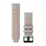 Cinturino in silicone per orologio Garmin QuickFit 26 mm, Mist Grey/Orange (010-13281-02)