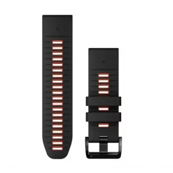 Cinturino in silicone Garmin QuickFit 26 mm nero/rosso 010-13281-06
