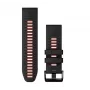 Cinturino in silicone Garmin QuickFit 26 mm nero/rosso 010-13281-06