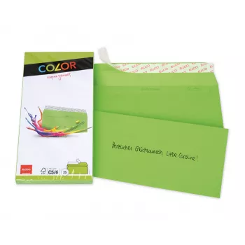 Busta ELCO Color C5/6 (114 x 229 mm), senza finestra, autoadesiva, 100 g/m², verde intenso, 25 pezzi (74617.62)