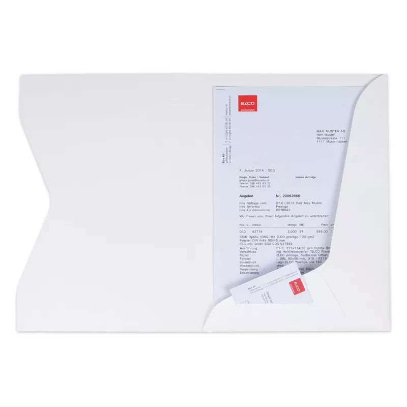 ELCO Prestige Cartella per offerte A4 (225 x 315 mm), 270 g/m², bianco, 10 pezzi (29450.33)