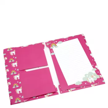 Artoz Papier 334001-03 Carta da lettere con buste, Unicorn rosa (ca. DIN A5), 80 g/m², 1 confezione