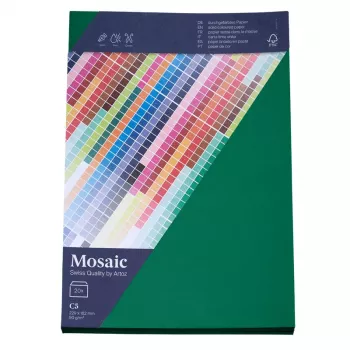 Artoz Papier Buste Mosaic DIN C5 senza finestra verde abete a umido 20 pezzi