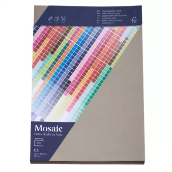 Artoz Papier Buste Mosaic DIN C5 senza finestra, cemento, a umido, 20 pezzi (9439420-217)