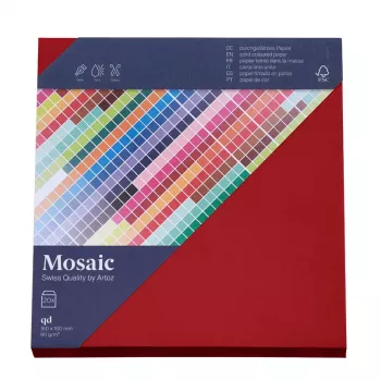 Artoz Buste quadrate Mosaic rosso fuoco senza finestra gommate confezione da 20 (155x155 mm, 100 g/m²)