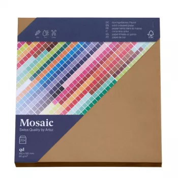Artoz Papier Buste quadrate Mosaic, naturale, gommate, confezione da 20 (155 x 155 mm)