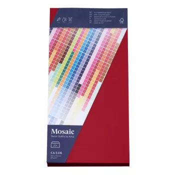 Artoz Papier Buste Mosaic DIN long senza finestra rosso 20 pezzi