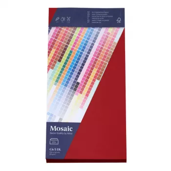 Artoz Papier Buste Mosaic DIN long senza finestra rosso confezione da 20