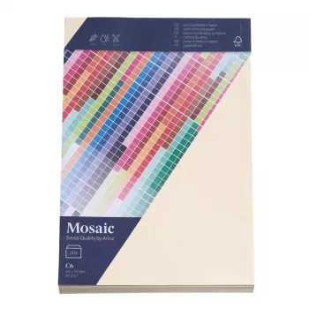 Buste Artoz Papier Mosaic DIN C6 senza finestra avorio con gommatura 20 pezzi