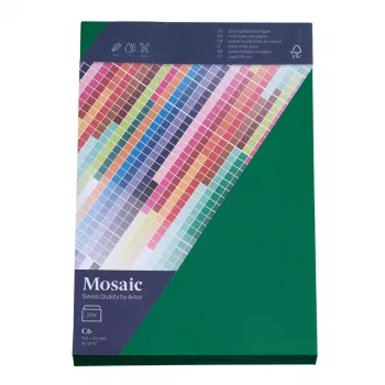 Buste Artoz Papier Mosaic DIN C6 senza finestra, verde abete, con gommatura, 20 pezzi