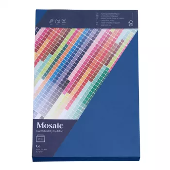 Buste Artoz Papier Mosaic DIN C6 senza finestra blu navy con gommatura 20 pezzi