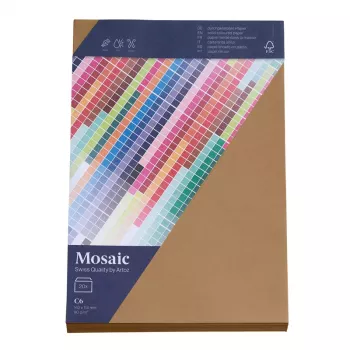 Buste Artoz Papier Mosaic DIN C6 senza finestra naturale con gommatura 20 pezzi