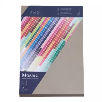 Buste Artoz Papier Mosaic DIN C6 senza finestra grigio cemento con gommatura 20 pezzi