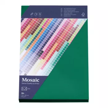 Buste Artoz Papier Mosaic DIN B6 senza finestra verde abete con gommatura 20 pezzi